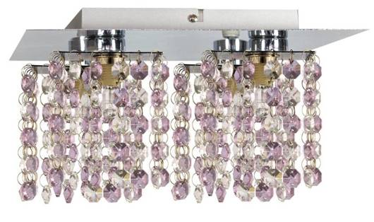 Chrome/violet ceiling lamp with crystals 4xG9 Classic 98-63154