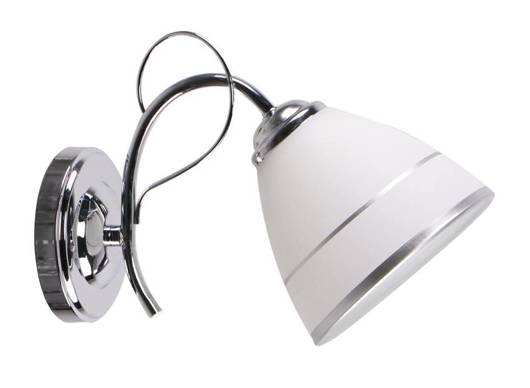 Chrome wall lamp with a glass shade and a switch Elotte Candellux 21-75390