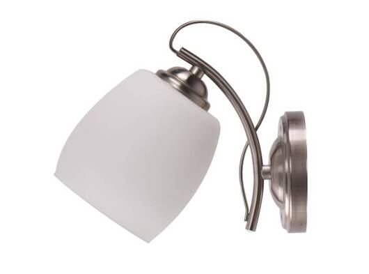 Chrome wall lamp with white glass shade Amba 21-77028