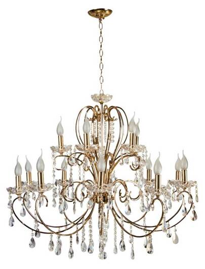 Crystal chandelier French gold 88cm 15xE14 AURORA 30-99801