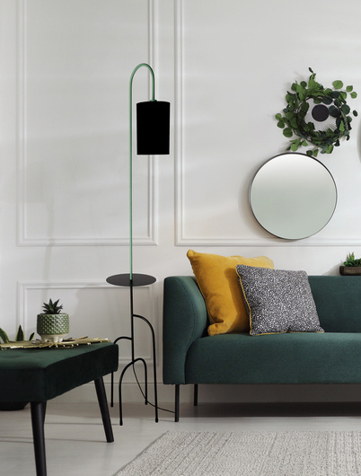 Floor lamp black and green shelf Ravello 51-00064