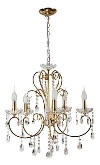 French gold crystal chandelier 57cm 5xE14 Aurora