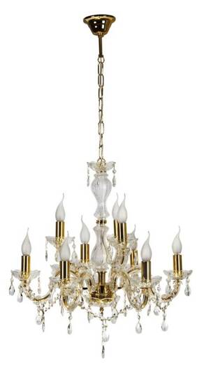 Gold crystal chandelier 62cm 9xE14 Maria Teresa 39-95841