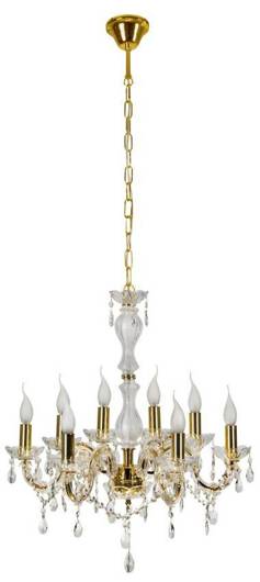 Gold crystal chandelier 8xE14 Maria Teresa Candellux 38-94653