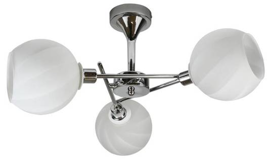 Hanging ceiling lamp 3xE14 chrome with white shade RAUL 33-72221