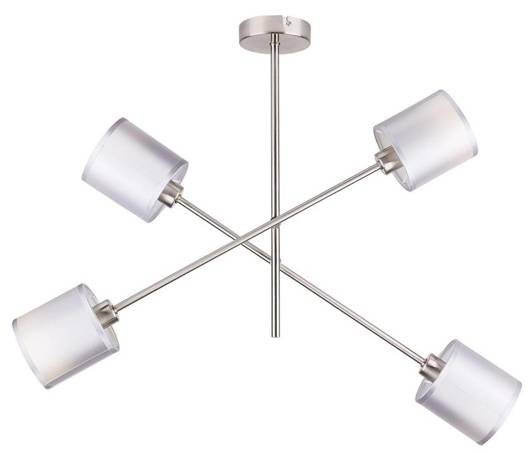 Hanging ceiling lamp satin nickel seatpost 4x40W Sax Candellux 34-70692 