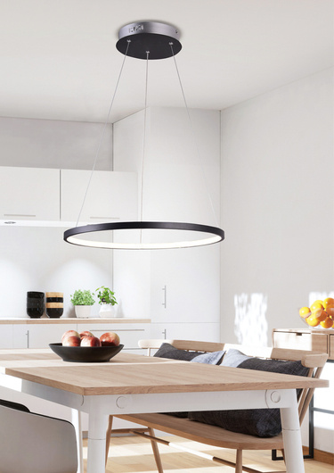 Hanging lamp LED 18W ring round black black 29cm Lune 31-64653