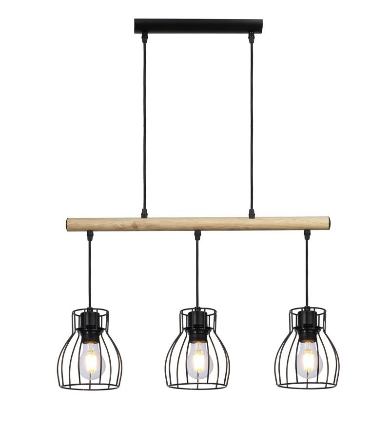 Hanging lamp black 3x60W Bernita 33-78087