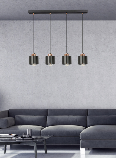 Hanging lamp black 4xE27 Olena 34-78131