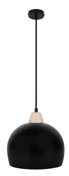 Hanging lamp black aluminum shade 60W E27 Monroe 31-78377