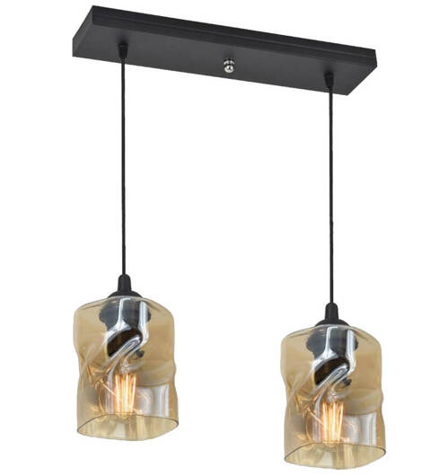 Hanging lamp black / amber strip 2xE27 Felis 32-00170