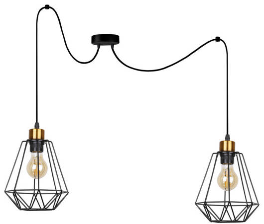 Hanging lamp black and gold 2 Primo P 32-00286