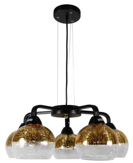 Hanging lamp black and gold 5 Cromina 35-57266