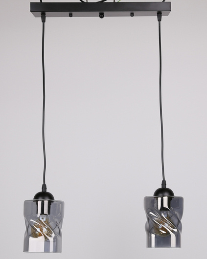 Hanging lamp black/smoke strip 2xE27 Felis 32-00132