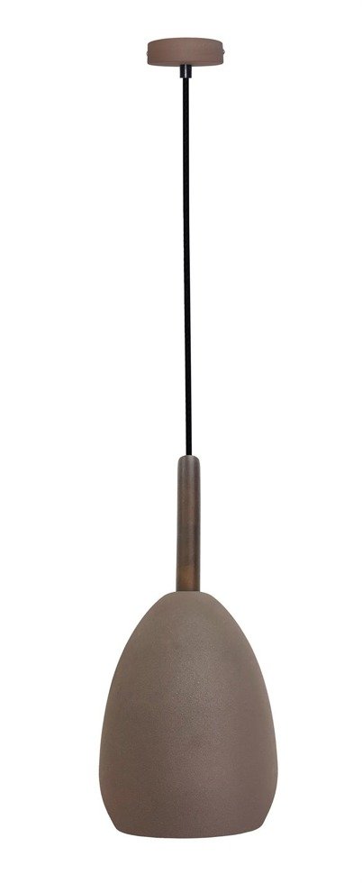 Hanging lamp brown metal / wood E27 Flen Ledea 50101261