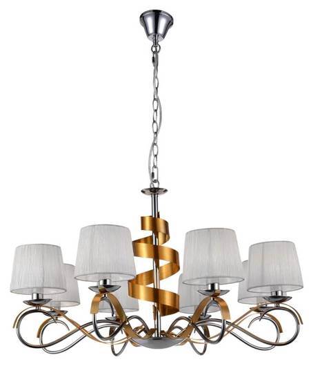 Hanging lamp chandelier chrome / gold 8x40W adjustable Denis Candellux 38-23469