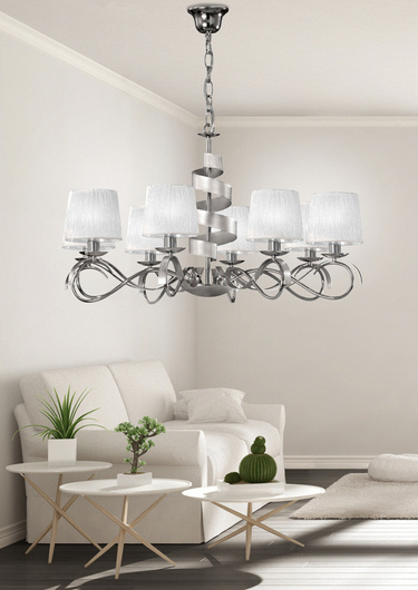 Hanging lamp chrome 8xE14 chandelier Denis 38-23452