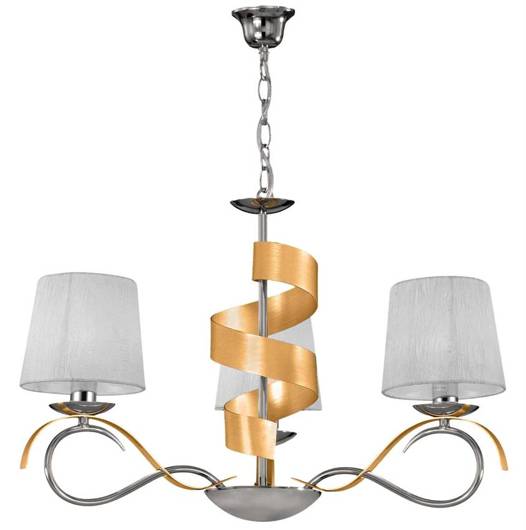 Hanging lamp chrome / gold chandelier 3x40W E14 Denis Candellux 33-23421