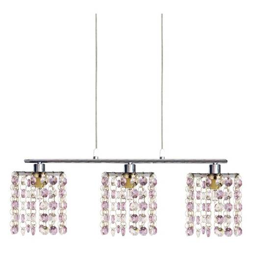 Hanging lamp chrome/violet crystals 3xG9 Classic 33-59270