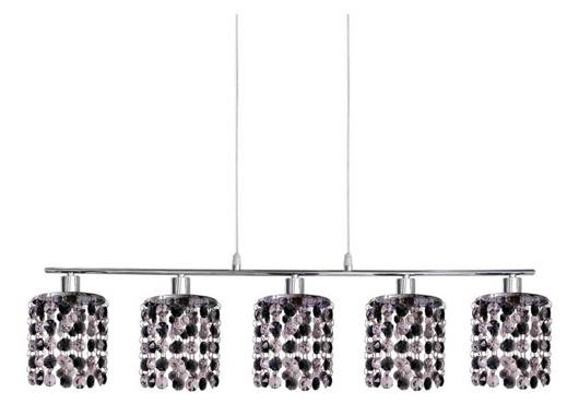 Hanging lamp chrome with black and white crystals 5x40W Royal Candellux 35-35724