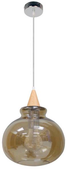 Hanging lamp glass smoked shade 60W E27 Enriks 2 Candellux 31-77776