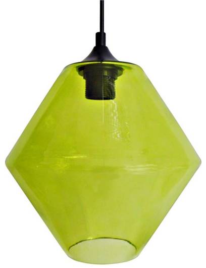 Hanging lamp green glass rhombus shade 1xE27 Bremen 31-36353-Z