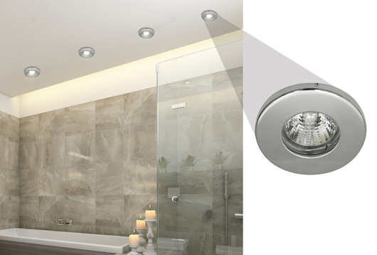 Hermetic chrome bathroom luminaire IP65 SH-06 8cm