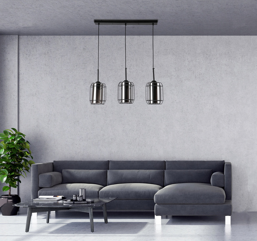 Jonera hanging lamp black 3x40 E27 smoked shade 33-08435