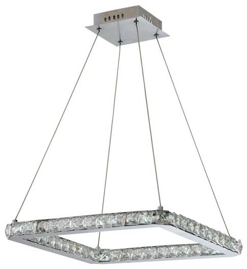 Lords Candellux 31-34854 chrome LED pendant ceiling lamp with crystals