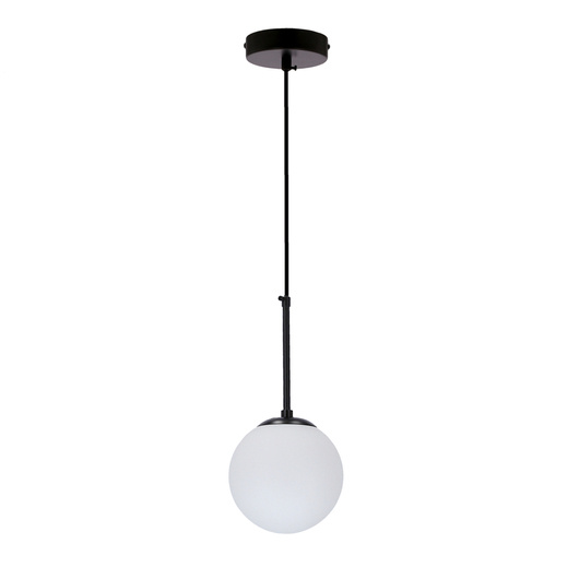 Pompei hanging lamp black E27 with white shade 15cm 31-09586