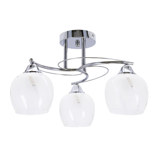 Prego ceiling lamp chrome E27 with a colorless lampshade 33-09456