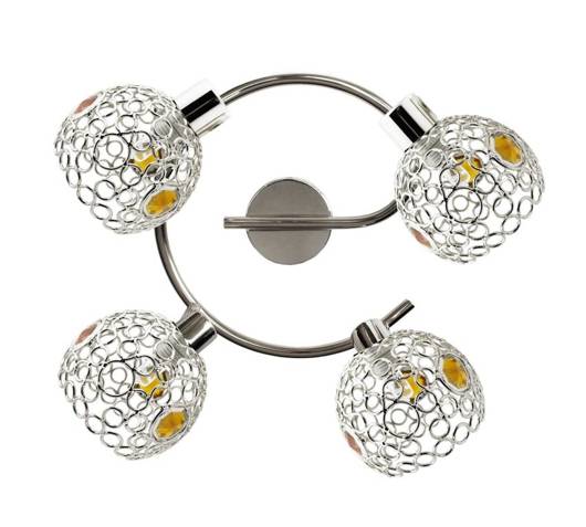 Spiral ceiling lamp 4xG9 chrome+amber Aron 98-12272