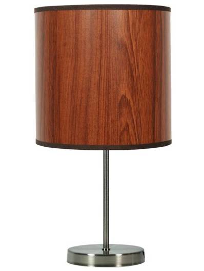 Table lamp satin/oak 41cm Timber 41-56750