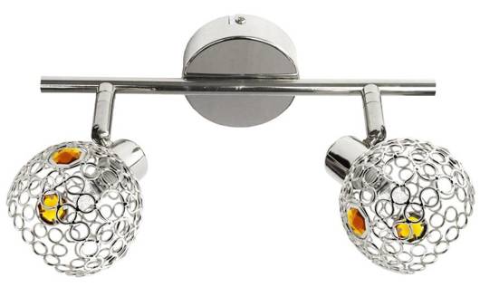 Wall/ceiling lamp chrome+amber Aron 92-12166