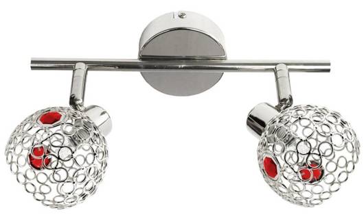 Wall/ceiling lamp chrome+red Aron 92-12128
