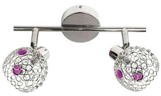 Wall/ceiling lamp chrome+violet Aron 92-12173