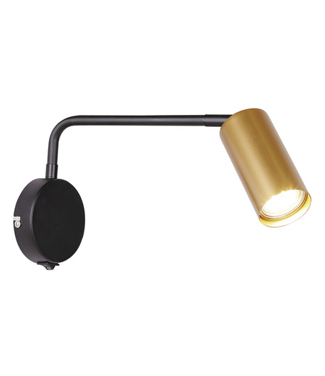 Wall lamp black and gold movable switch 1xGU10 Tina 21-76816