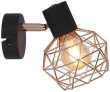 Wall lamp black single lampshade gold Acrobat 91-66329