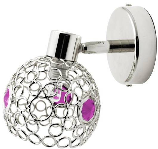 Wall lamp chrome + purple spot lamp Aron 91-12104