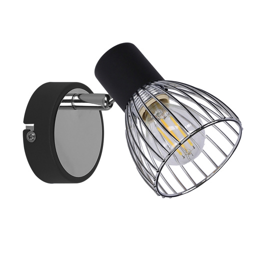 Wall lamp sconce 1X40W E14 black + chrome MODO 91-61515