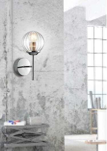 Wall lamp single chrome glass shade Best 21-67234