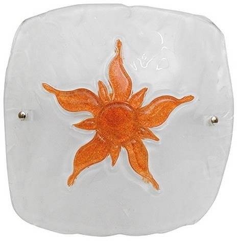 White/brown glass ceiling lamp Sun 13-88621