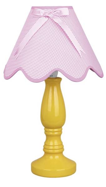 Yellow-pink E27 ceramic bedside table lamp Lola 41-84354