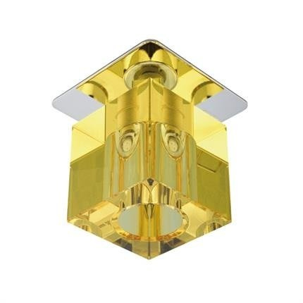 Plafonnier chrome cristal jaune G4 20W SK-18 Candellux 2280083