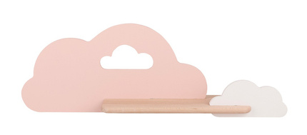 Applique LED 5W pour enfant nuage blanc et rose avec étagère Cloud 21-75703