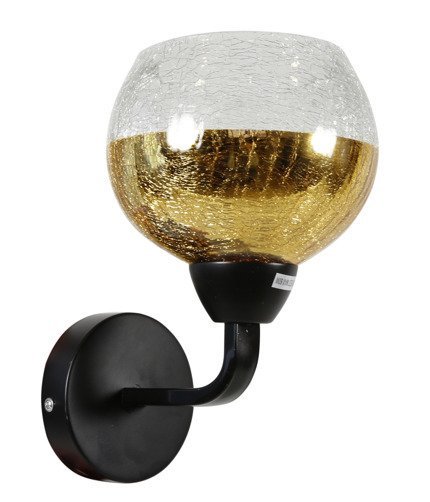 Applique miroir noir et or avec abat-jour en verre Cromina Gold Candellux 21-57242