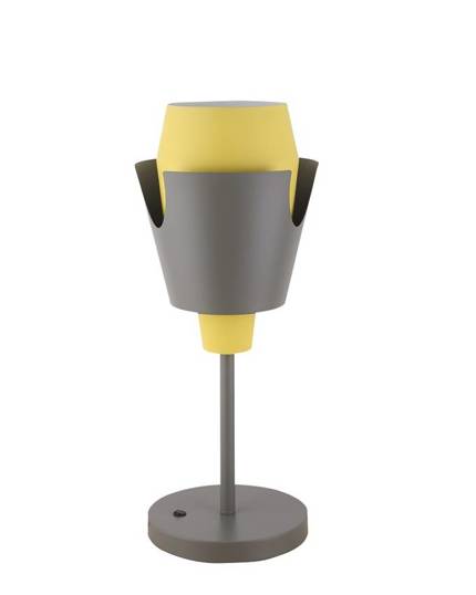 Lampe de table gris/jaune avec interrupteur Falun LEDEA 50501150