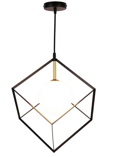 Lampe suspendue noir et or 20cm Weert Ledea 50101046