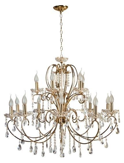 Lustre en cristal or français 88cm 15xE14 AURORA 30-99801