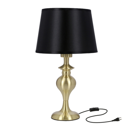 PRIMA GOLD LAMPE D&#39;ARMOIRE OR SATINÉ 1X60W E27 ABAT-JOUR NOIR 